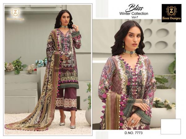 Ziaaz Bliss Winter Collection 7 Pashmina Designer Dress Material